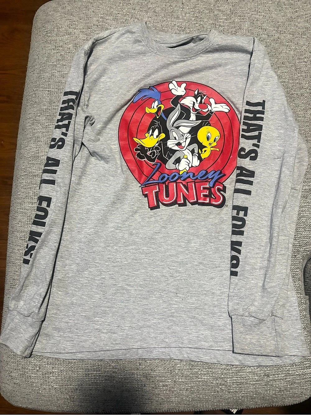 Looney Tunes graphic long sleeve tee Gray Small